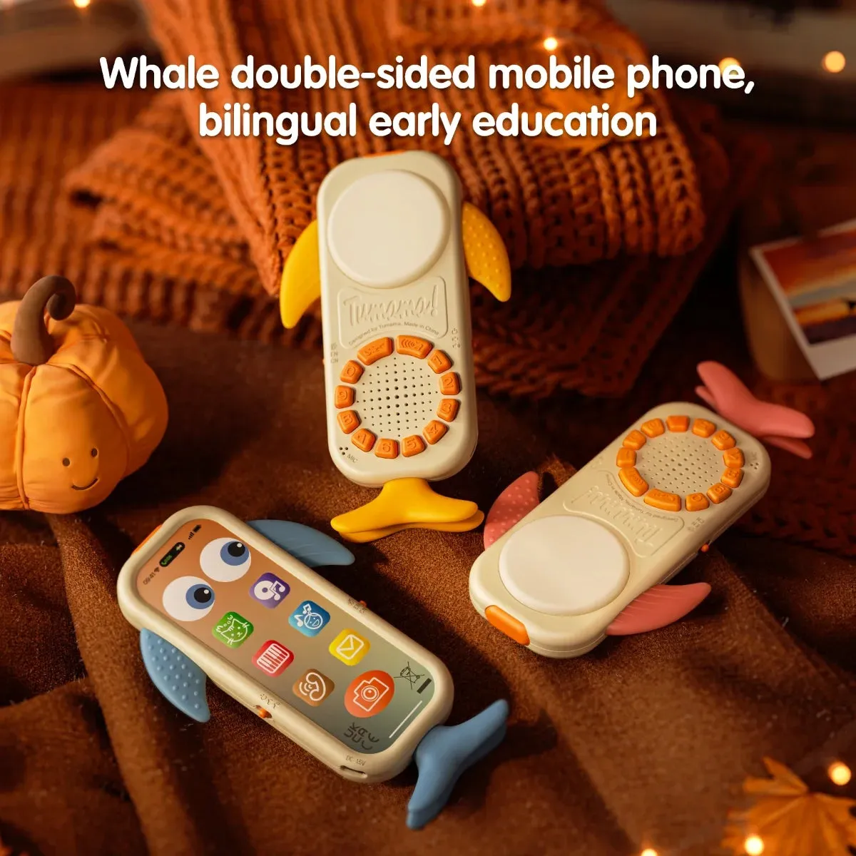Baby touch phone toy dual sides, rechargable battery learning sound toy, educational toys for toddler 18 Months 