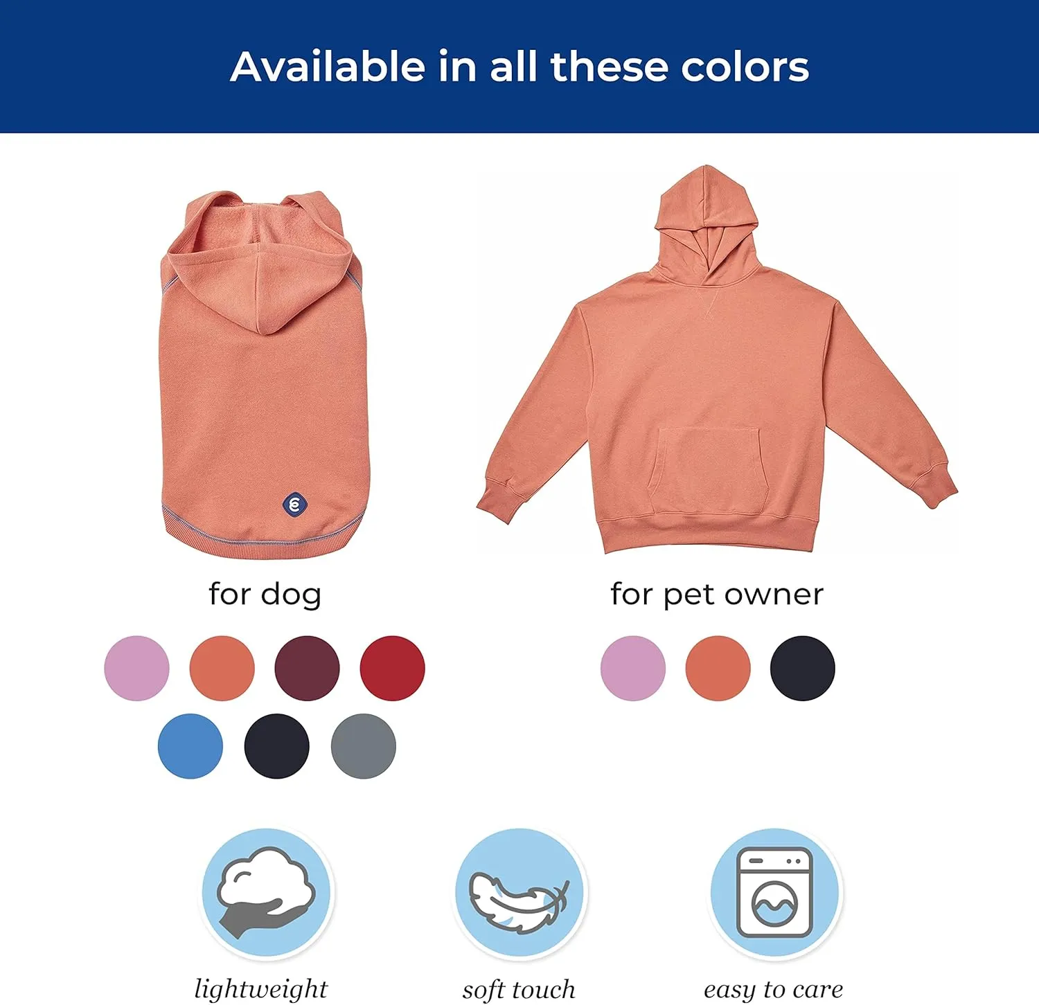 Blueberry Pet Essentials Soft & Comfy Better Basic Cotton Blend Dog Hoodie Sweatshirt in Charcoal Grey, Back Length 20", Pack of 1 Jacket for Dogs