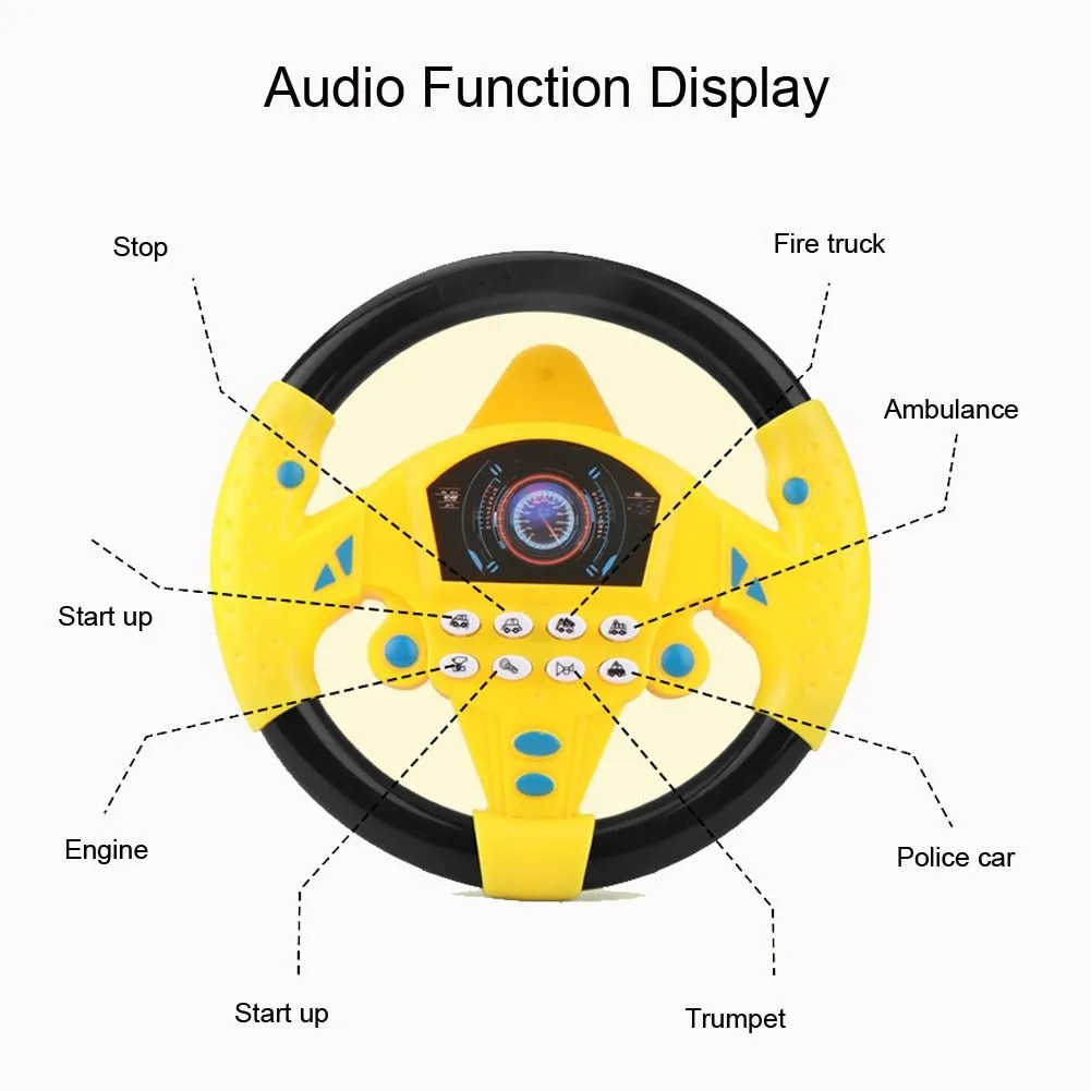 Children Steering Wheel Toy - Educational Sounding Toy Interactive Driving Wheel with Music