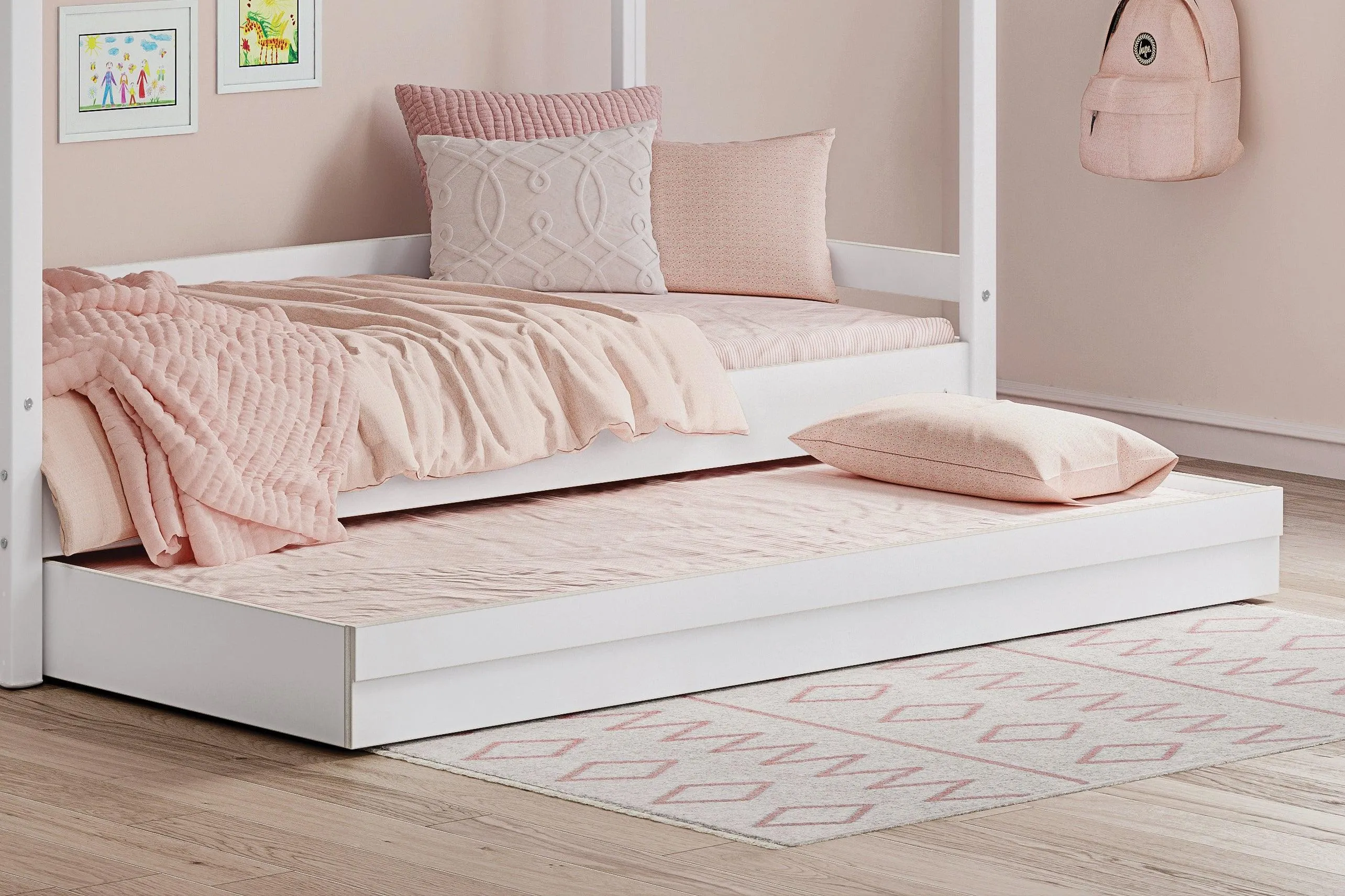 Cilek Montes White Side Roof Bed (90x200 Cm) - Dual Height