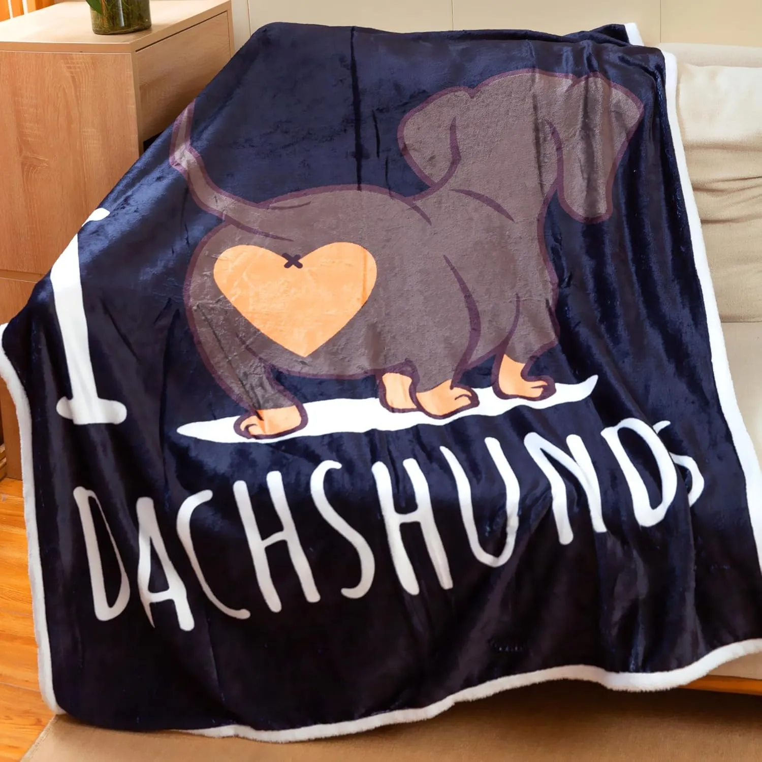 Dachshund Blanket, I Love Dachshunds Soft Flannel Throw Cozy Wiener Dog Blankets Animal Stuffed Gifts for Women Dog Lovers (Dachshund 4, 47"x 60")