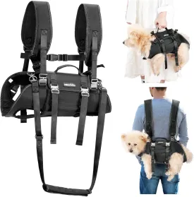 Dog Backpack Carrier for 17-23 Lbs Small Dogs, Multi-Functional Full Body Dog Carrier Harness for Hiking Cycling, Adjustable Pet Carrier Travel Bag for Puppy
