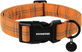 DOGWONG Cotton Dog Collar, Heavy-Duty Fall Dog Collar Durable Soft Fabric Pet Dog Collars Cute Halloween Puppy Necklace for Small Medium Large Dogs