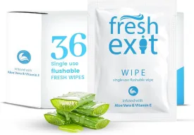 Flushable Wipes for Adults  36 Individually Wrapped Biodegradable Wet Wipes, Travel Size, Extra-Large Unscented, hypoallergenic  Feminine Hygiene & Personal Care Wipes