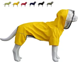 Four-Legged Full Coverage Waterproof Dog Raincoat with Reflective Features Pet Raincoats for Large Medium Small Dogs Yellow L