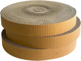 FROU.FROU Round Turbo Cat Scratcher Replacement Pads for Active Play, Recycled Corrugated Cardboard to Supports Pet Behavior and Relieves Stress for Cats, Pack of 3