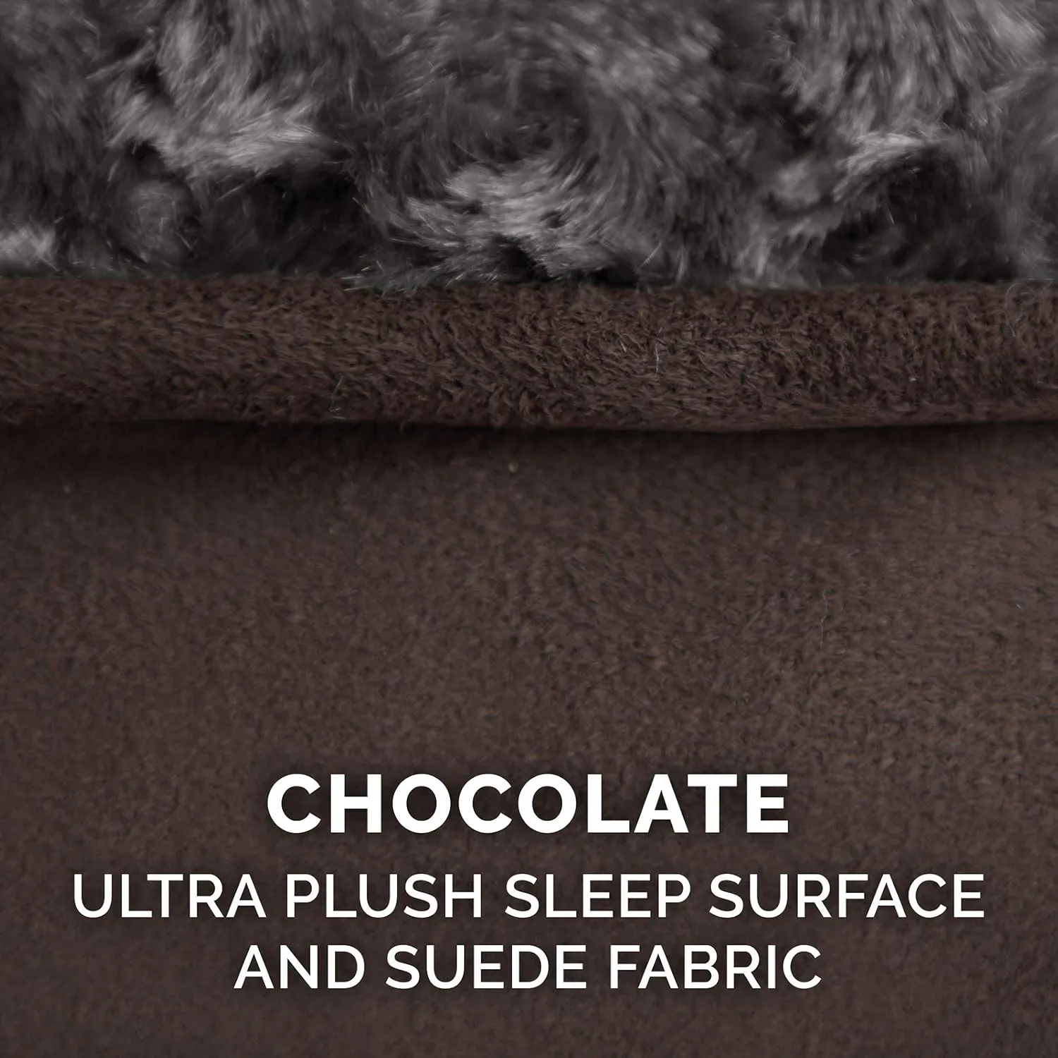 Furhaven Cooling Gel Dog Bed for Large Dogs w/ Removable Washable Cover, For Dogs Up to 150 lbs - Ultra Plush Faux Fur & Suede Luxe Lounger Contour Mattress - Chocolate, Jumbo Plus/XXL