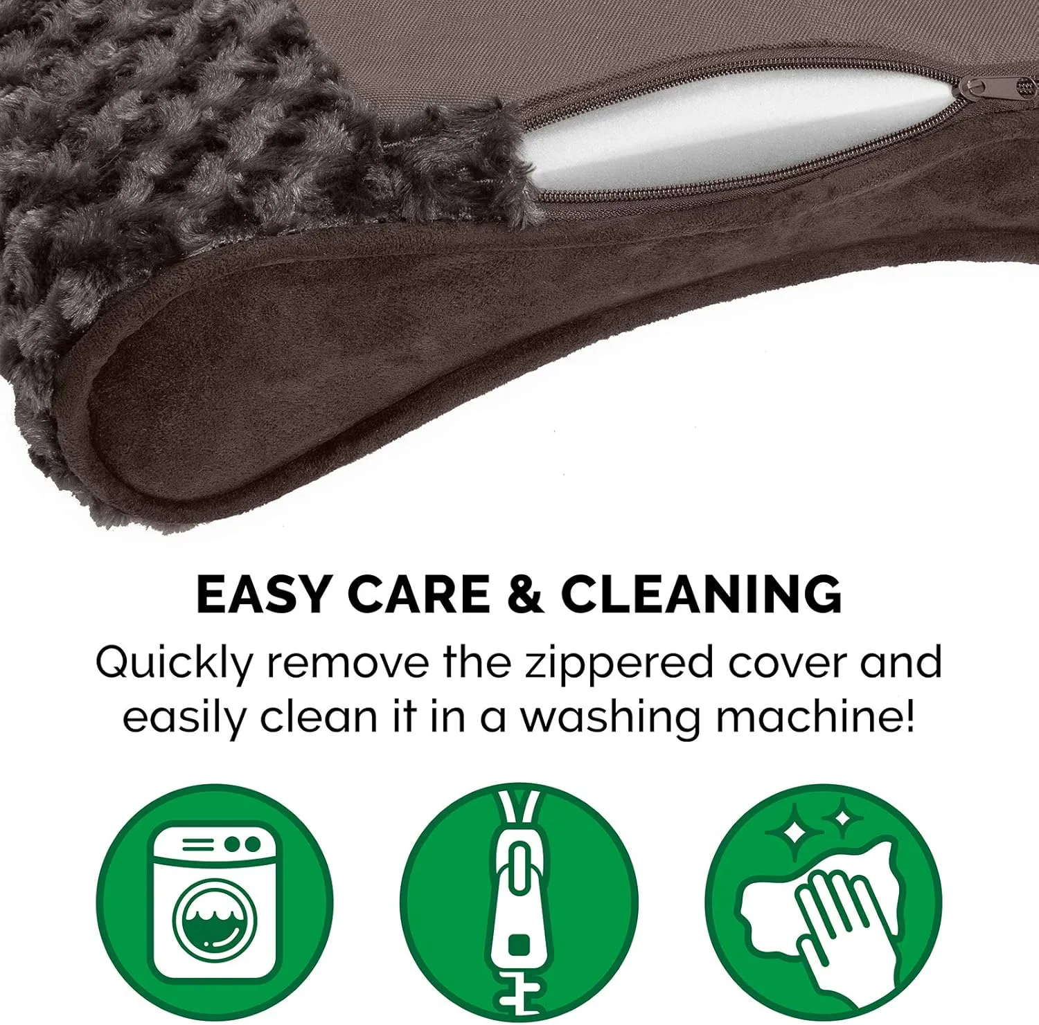 Furhaven Cooling Gel Dog Bed for Large Dogs w/ Removable Washable Cover, For Dogs Up to 150 lbs - Ultra Plush Faux Fur & Suede Luxe Lounger Contour Mattress - Chocolate, Jumbo Plus/XXL