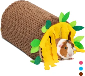 Guinea Pig Hideout - Fleece Tunnel House Cage Accessories for Rat Hamster Hedgehog Chinchilla Small Animal - Playing Sleeping Hunting Resting Washable Tube Bedding Habitats