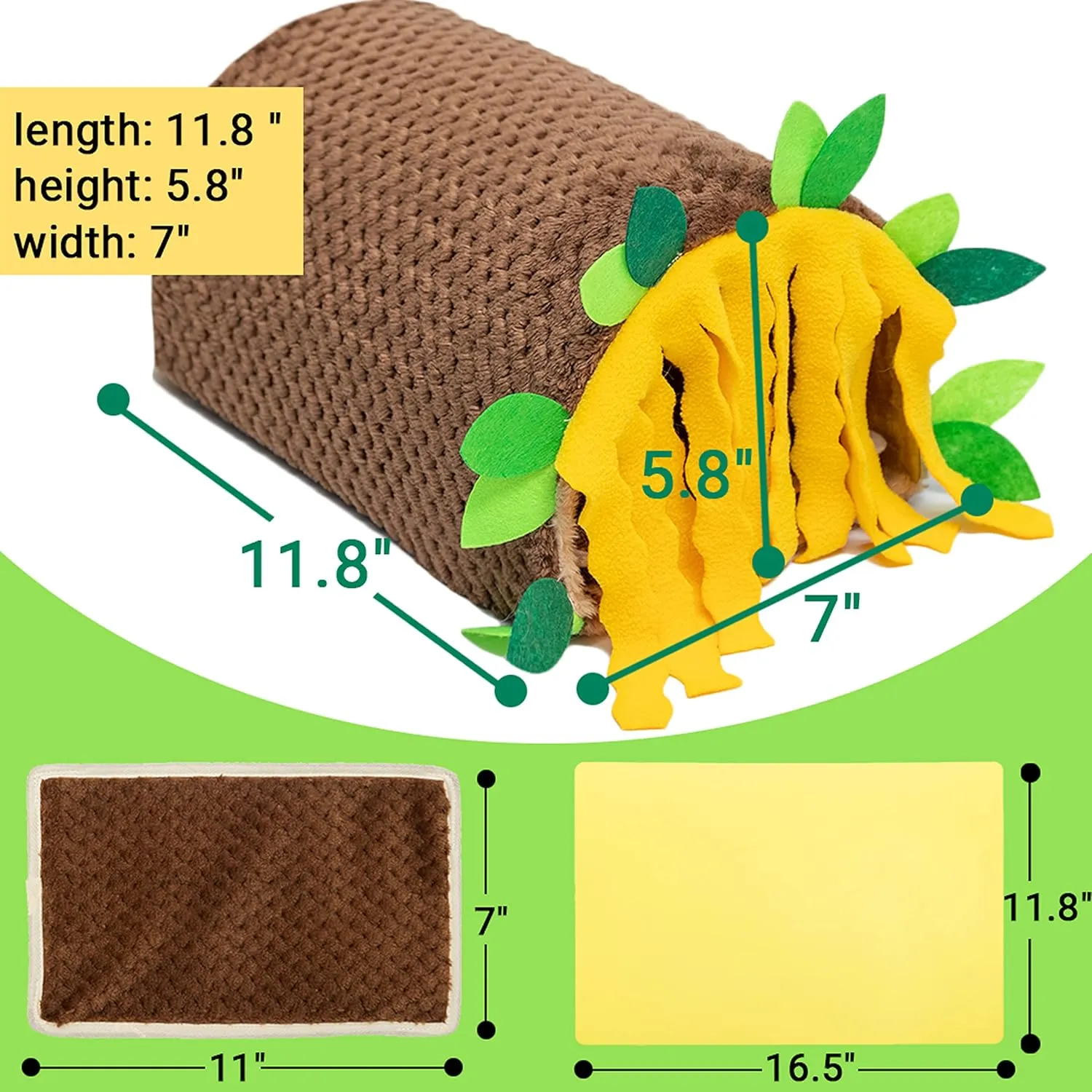 Guinea Pig Hideout - Fleece Tunnel House Cage Accessories for Rat Hamster Hedgehog Chinchilla Small Animal - Playing Sleeping Hunting Resting Washable Tube Bedding Habitats