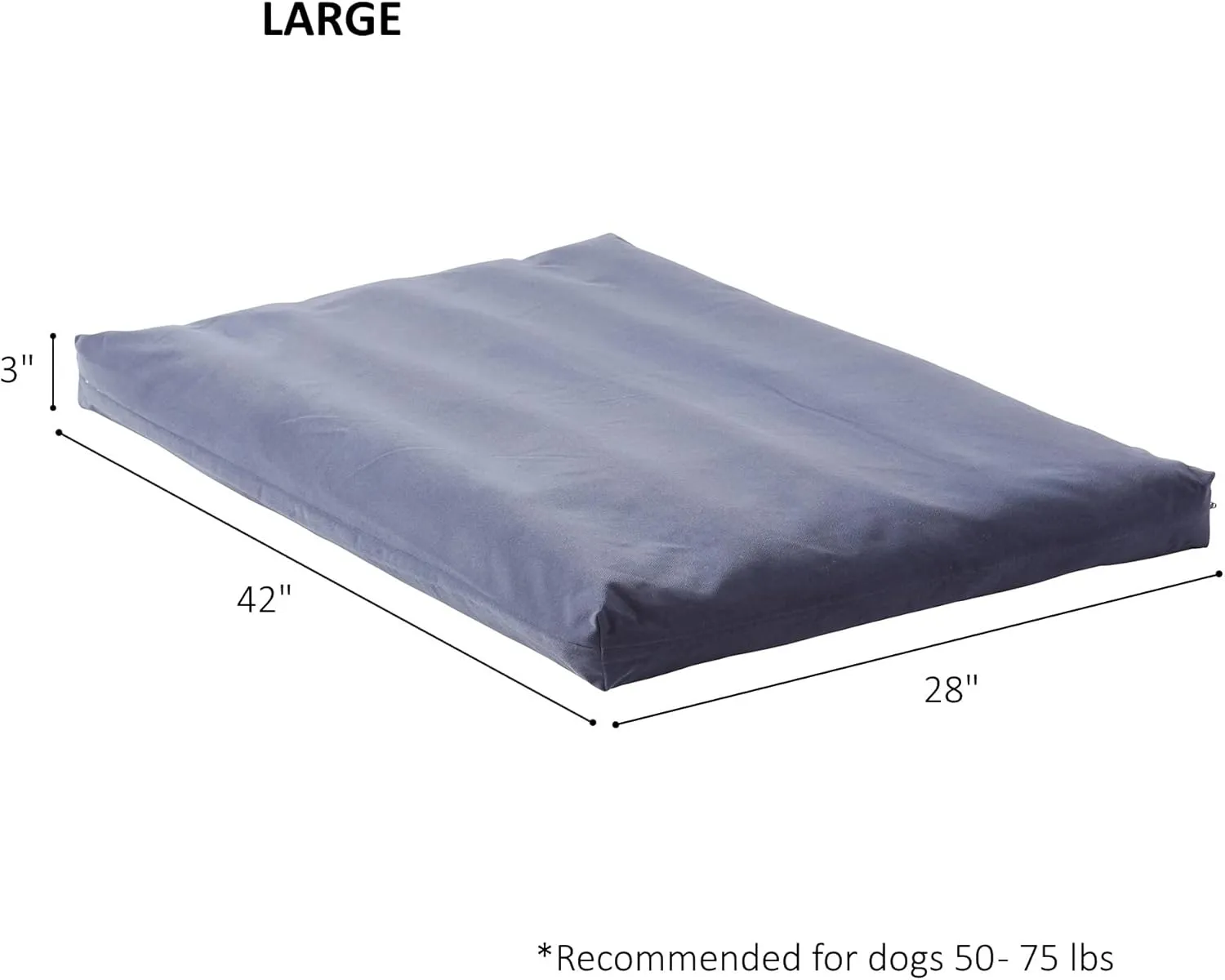 Happy Hounds Cooper Deluxe Reversible Crate Pad - Large - Denim
