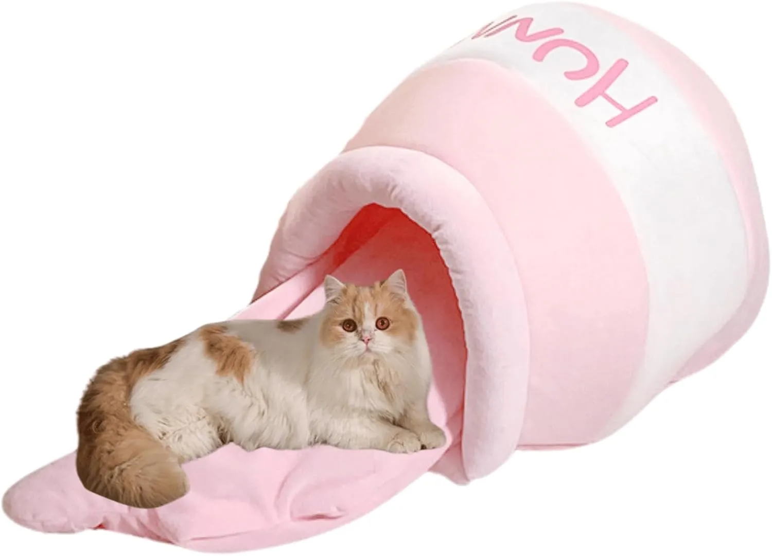 Honey Pot Cat Bed - Comfortable Memory Foam Pet Furniture with Removable Cushion - Stylish and Washable Cat Bed for Small Cats and Breeds (Pink)