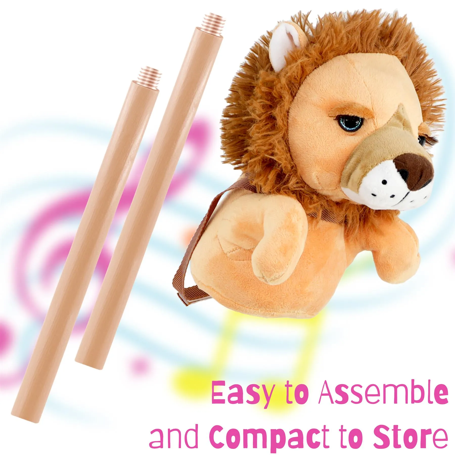 Kids Hobby Horse Toy Lion with Sounds