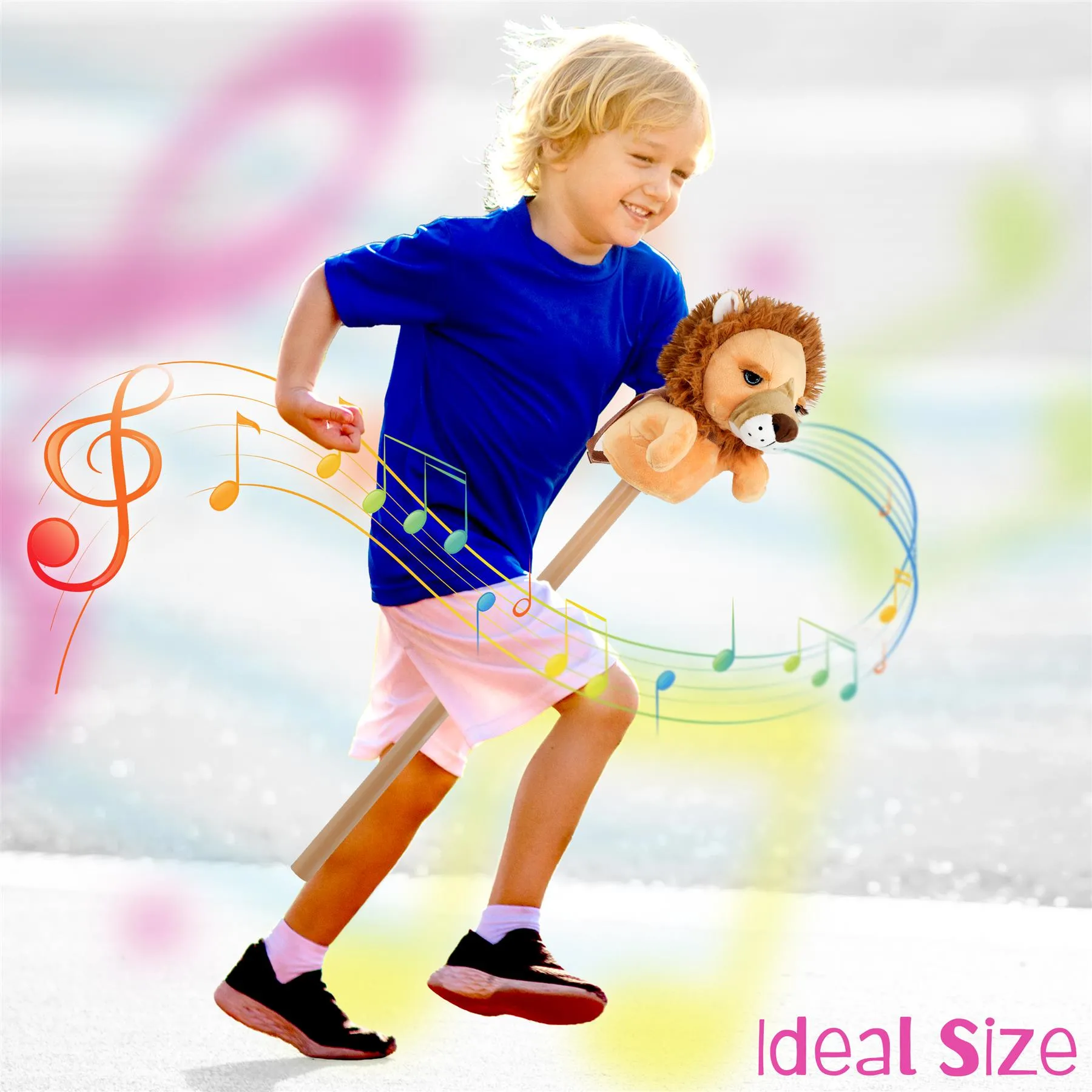 Kids Hobby Horse Toy Lion with Sounds