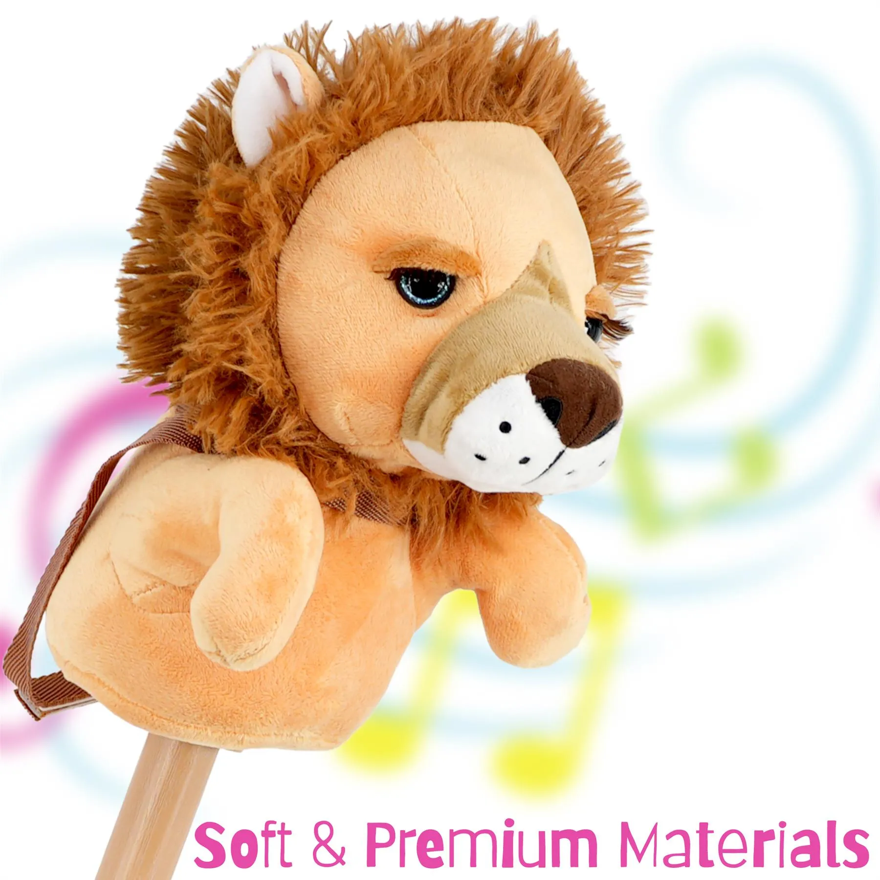 Kids Hobby Horse Toy Lion with Sounds