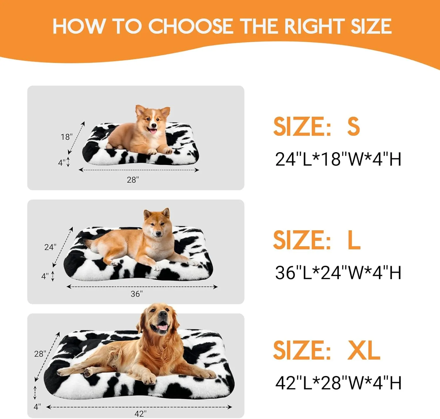 KINGROCK Fluffy Dog Crate Bed for Medium Dogs, Flat Plush Dog Bed, Calming Anti Anxiety Medium Dog Bed for Crate, Washable Soft Warm Dog Crate Mat with Non-Slip Bottom