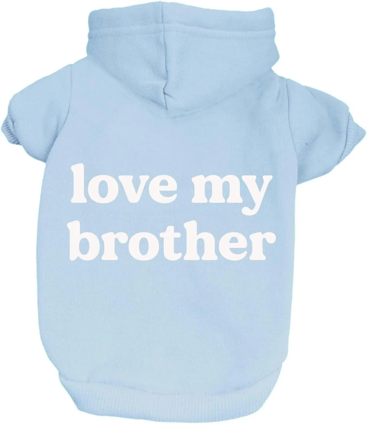 Love My Brother Gender Reveal Dog Hoodie Fleece Lined Pullover Sweatshirt with Leash Hole (Baby Blue, Small 1221)