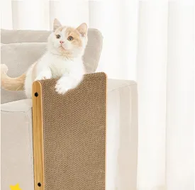 Luxury L-Shaped Cat Scratcher - 23.6 Inch Vertical & Horizontal Scratching Pad with Ball Toy, Durable Eco-Friendly Design, Protects Furniture, Fun Cat Toy for Indoor Cats