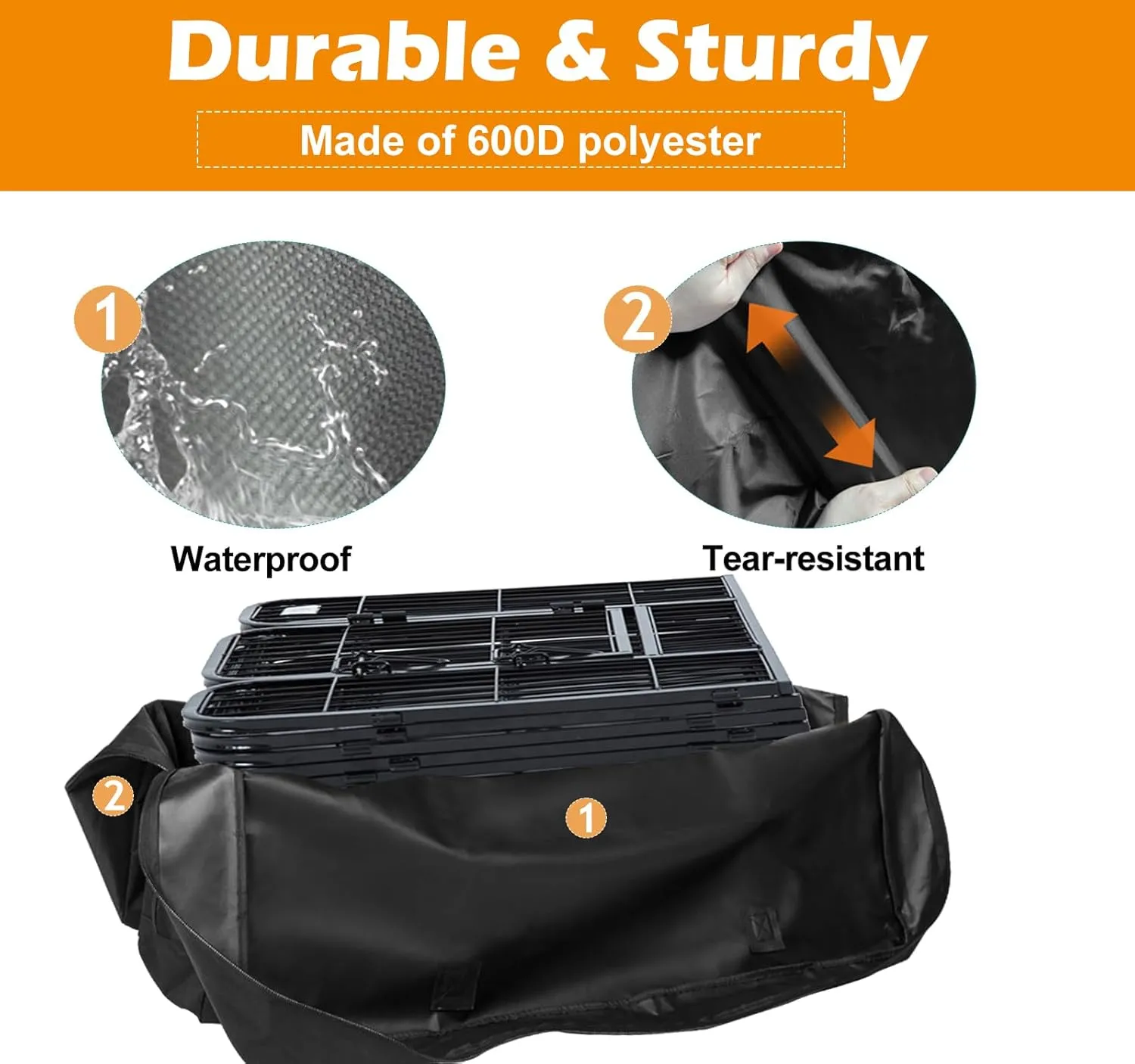 LWFCOEE Dog Playpen Storage Bag, 24/32/40 Inch Waterproof Heavy Duty Dog Fence Travel Bag with Handle for RV Trip, Fits 8 Panels Dog Pen and 9 Stakes, 33"x28.6"x6.5"