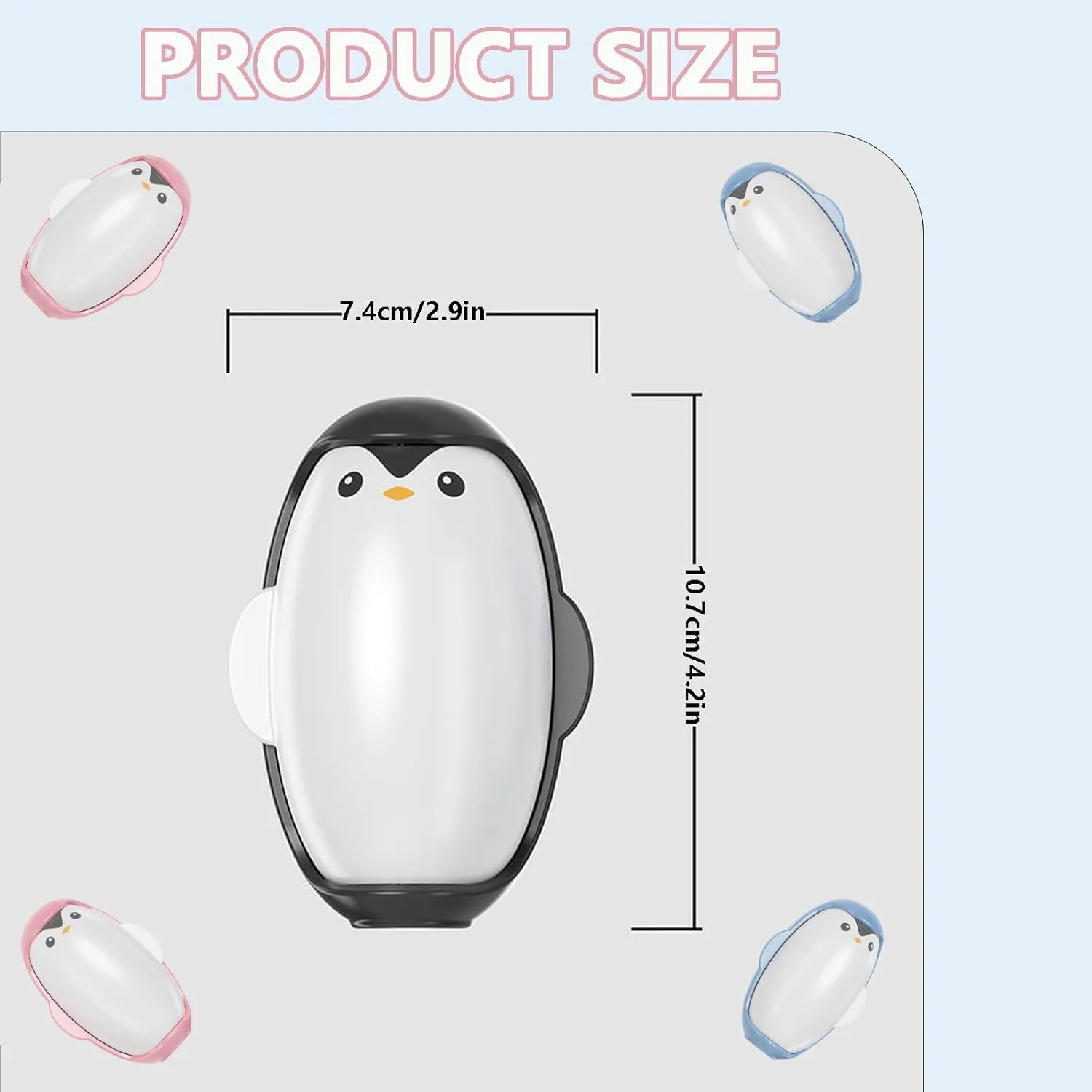 Penguin Shape Portable pet Hair Roller, Reusable Lint Rollers for Pet Hair,Washable Reusable Hair Remover for Cleaning Various dust and Debris(Pink)