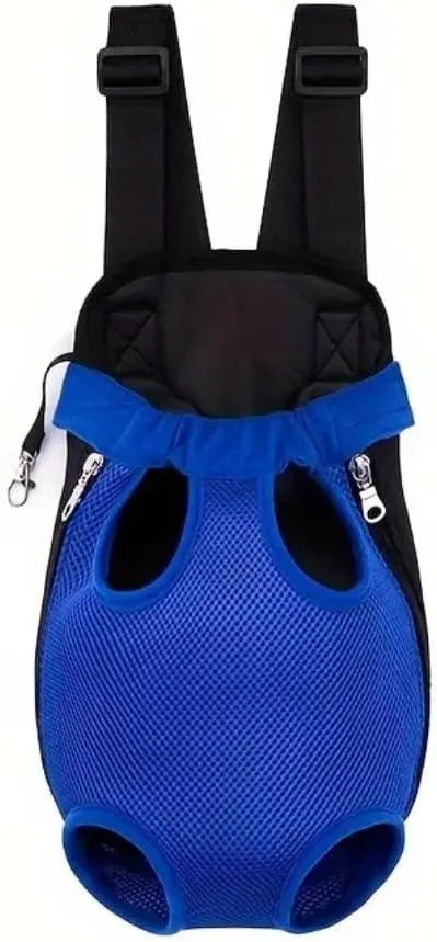 Pet Travel Backpack for Cats and Dogs, Portable Breathable Mesh Chest Carrier, Polyester Woven Double Shoulder Pet Bag for Outdoor Adventures (Purple, Small)