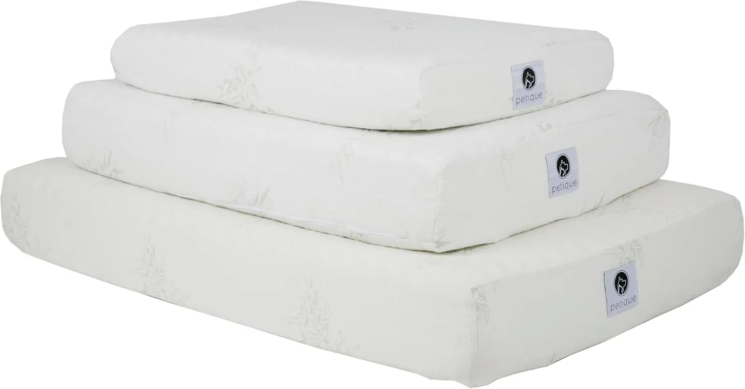Petique Eco-Friendly Bamboo Memory Foam Pet Bed, Natural, Large (MM01900006)