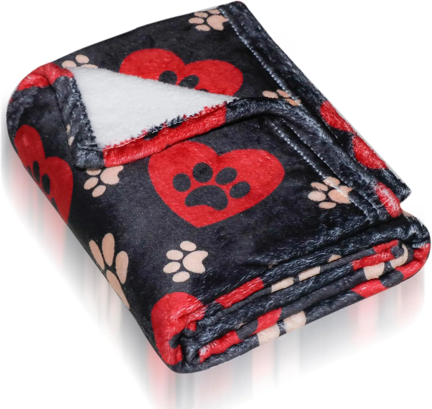 Premium Soft Dog Blanket Washable,43"x30" Cat Blanket for Indoor Cats Large Medium Small Dog Gifts Puppy Essentials (Red/Black)