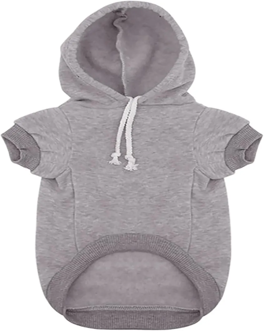 Security Dog Hoodies Dog Clothes Apparel Winter Sweatshirt Warm Sweater Cotton Puppy Small Dog Hoodie for Small Dog Medium Large Dog Cat (Grey, S)