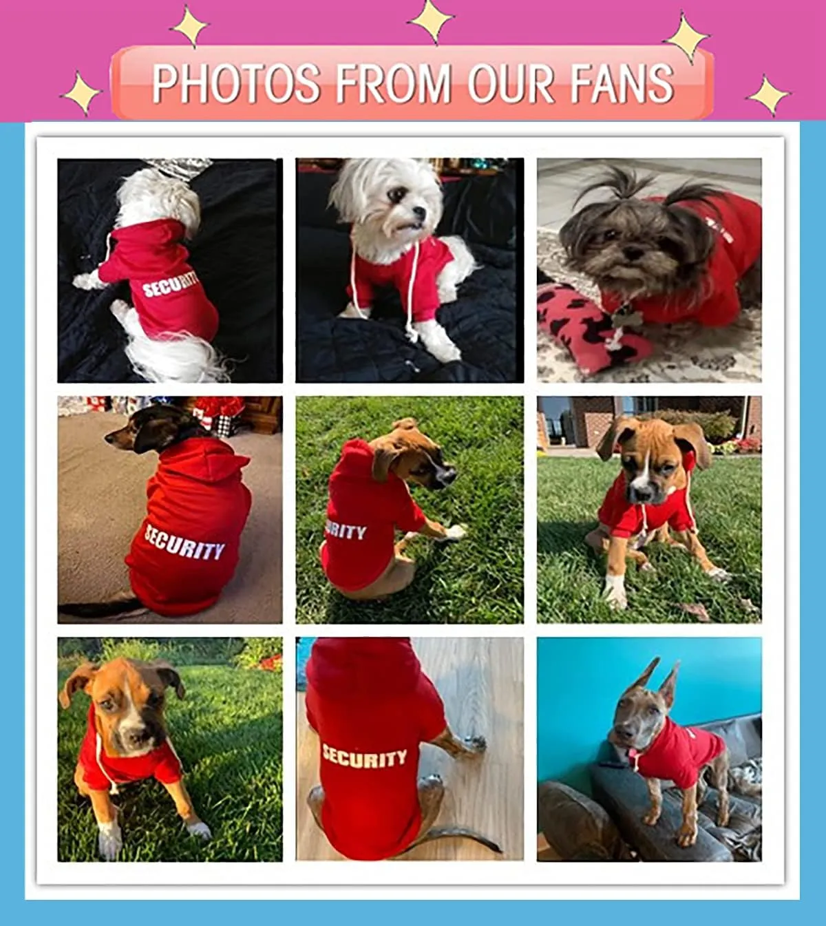 Security Dog Hoodies Dog Clothes Apparel Winter Sweatshirt Warm Sweater Cotton Puppy Small Dog Hoodie for Small Dog Medium Large Dog Cat (Grey, S)