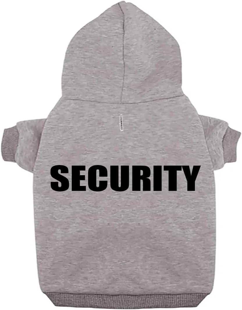 Security Dog Hoodies Dog Clothes Apparel Winter Sweatshirt Warm Sweater Cotton Puppy Small Dog Hoodie for Small Dog Medium Large Dog Cat (Grey, S)