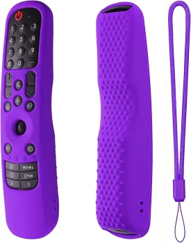 Silicone Cover for MR24GA/MR21GA/MR22GN/MR23GA Protective Case Compatible with LG Magic TV C2 C3 G3 OLED Remote Control Slicone Sleeve with Lanyard (Purple)
