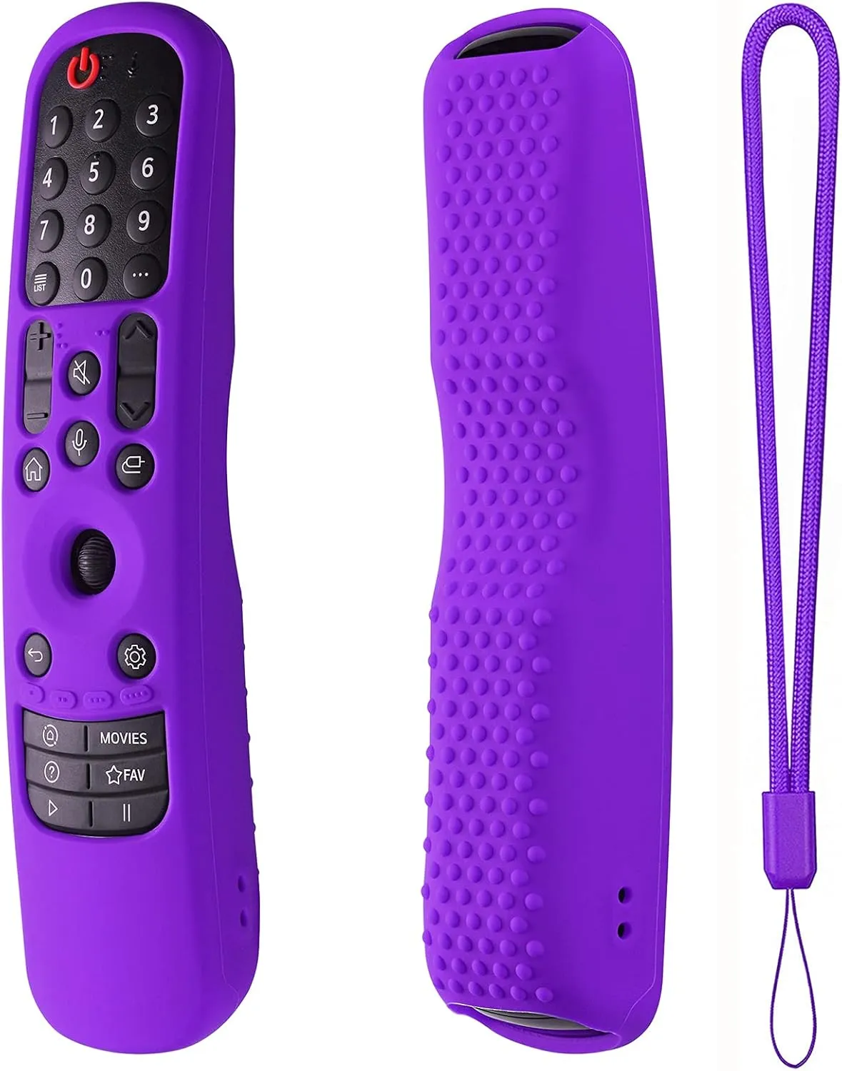 Silicone Cover for MR24GA/MR21GA/MR22GN/MR23GA Protective Case Compatible with LG Magic TV C2 C3 G3 OLED Remote Control Slicone Sleeve with Lanyard (Purple)