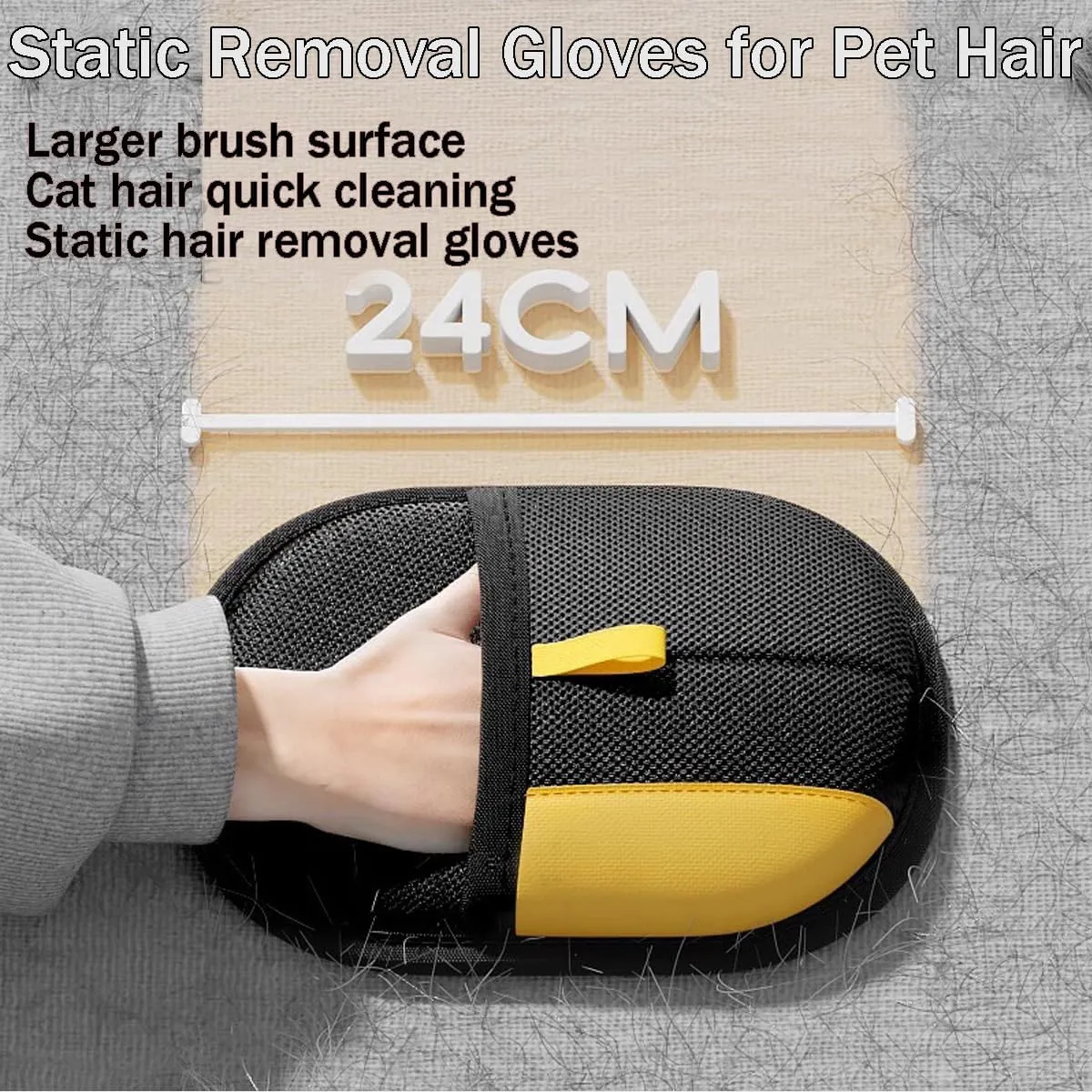 Static Removal Gloves for Pet Hair, 2025 New Pet Hair Remover Glove, Electrostatic Pets Hairs Remover, Pets Grooming Gloves for Carpet, Couch, Clothing and Other Surfaces (1PC)