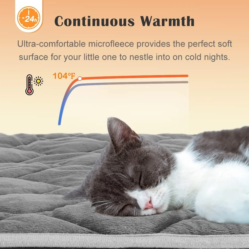 ULIGOTA Self Warming Cat Bed Self Heating Cat Mat Thermal Pet Bed Mat Self-Warming Dog Crate Pad