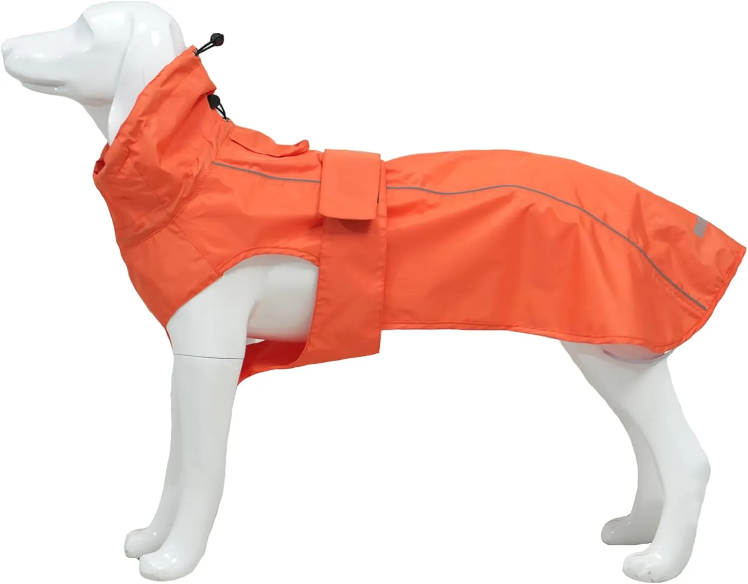 Waterproof Dog Raincoat with Reflective Strip, Adjustable Breathable Rain Coat Jacket with Leash Hole for Dogs (Orange, X-Small)