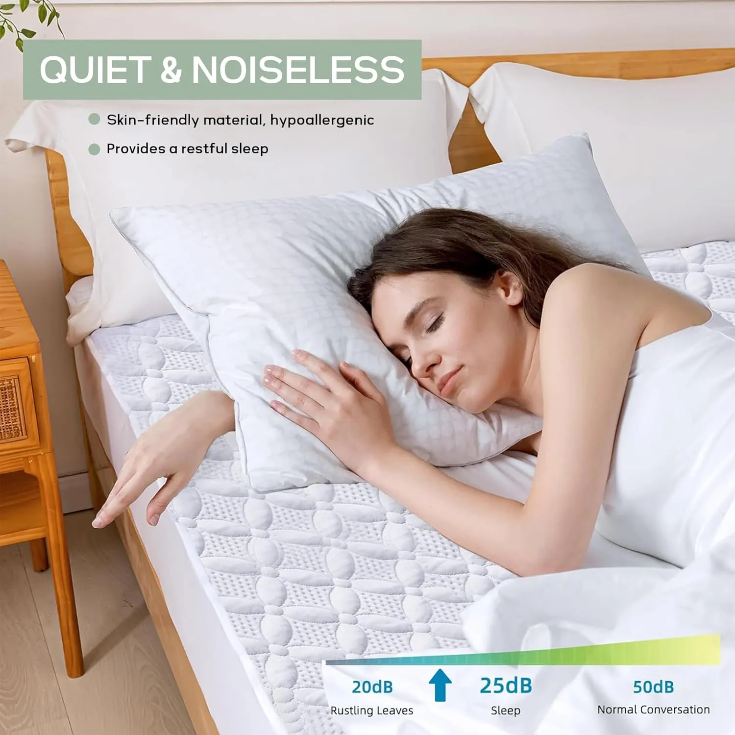 Waterproof Mattress Protector, Twin XL Size Mattress Encasement Bamboo Fiber Mattress Cover 3D Breathable Soft 6" - 18" Deep Pocket Mattress Cover Machine Washable Noiseless