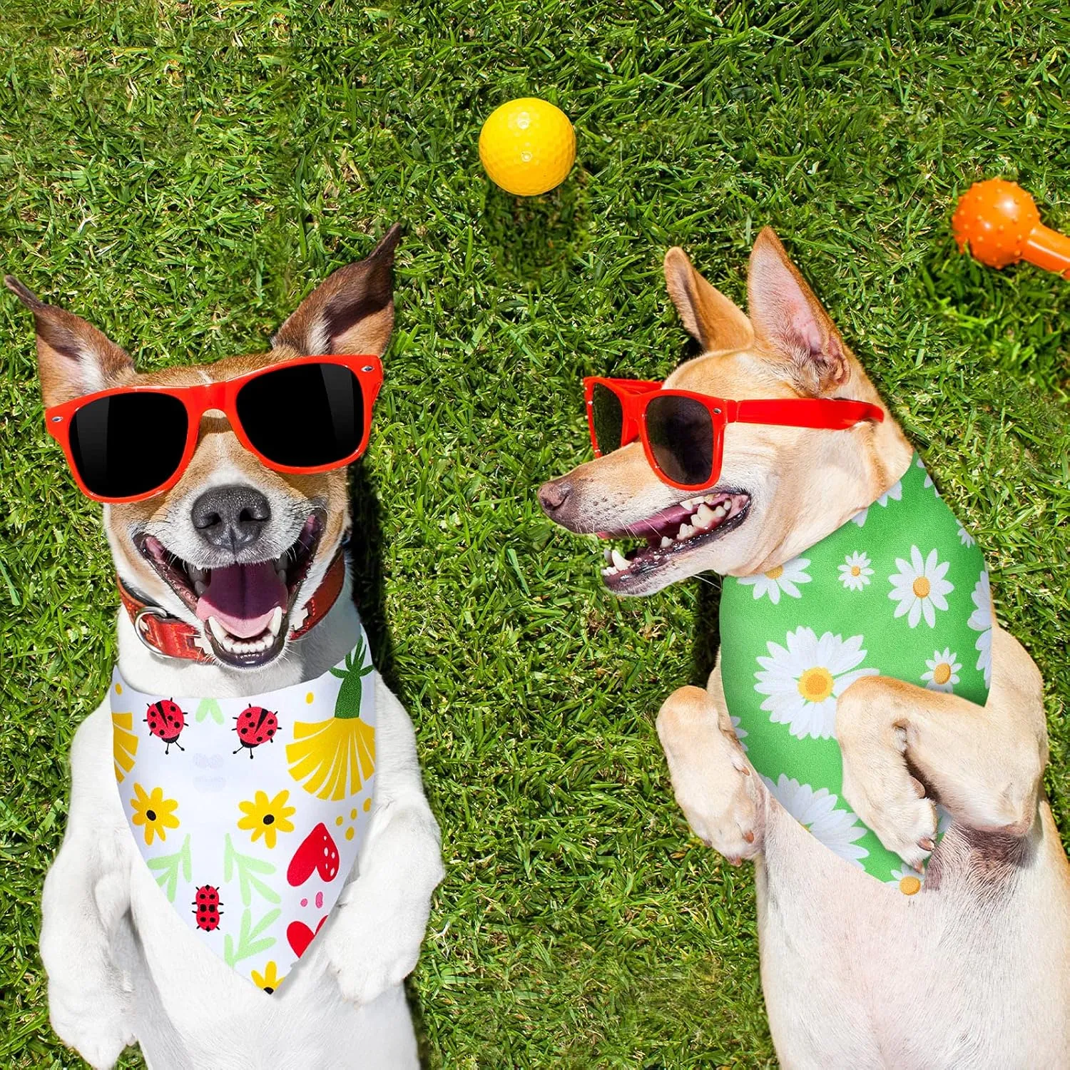 Weewooday 8 Pieces Dog Bandanas for Summer Flower Print Triangle Bibs Floral Puppy Scarf Kerchief Accessories for Dogs Cats Pets(L, Summer Flower)